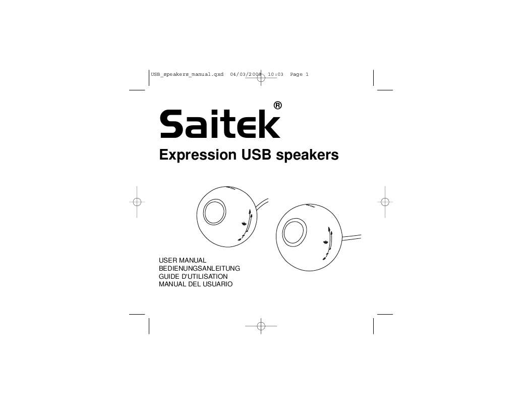 Guide utilisation SAITEK EXPRESSION SPEAKERS  de la marque SAITEK