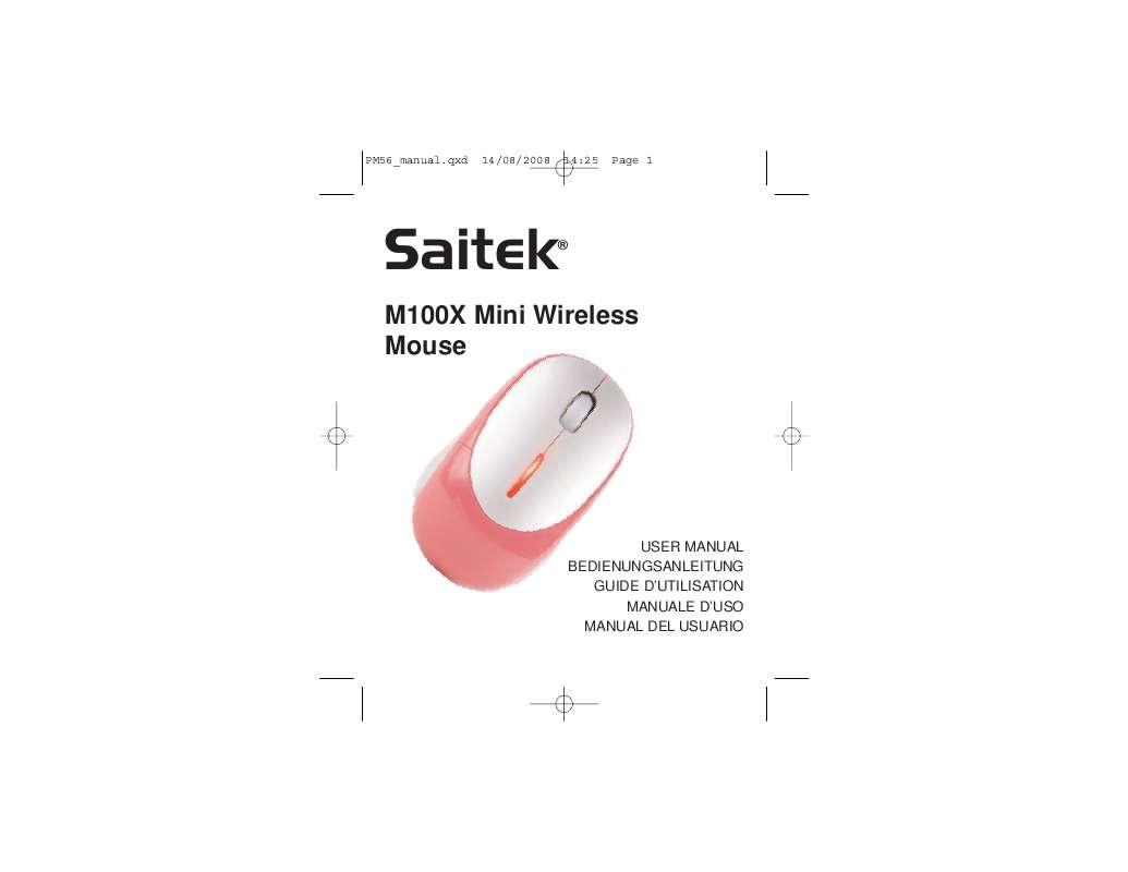 Guide utilisation SAITEK M100X MINI WIRELESS MOUSE  de la marque SAITEK