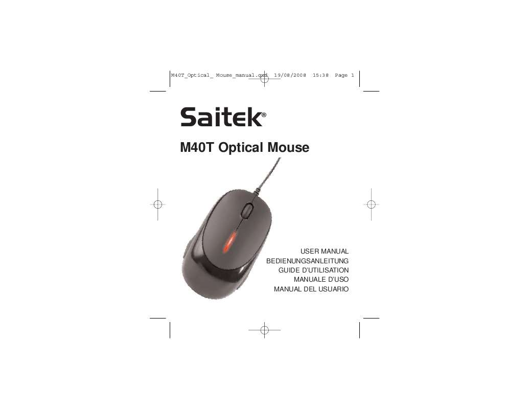 Guide utilisation SAITEK M40T OPTICAL MOUSE  de la marque SAITEK