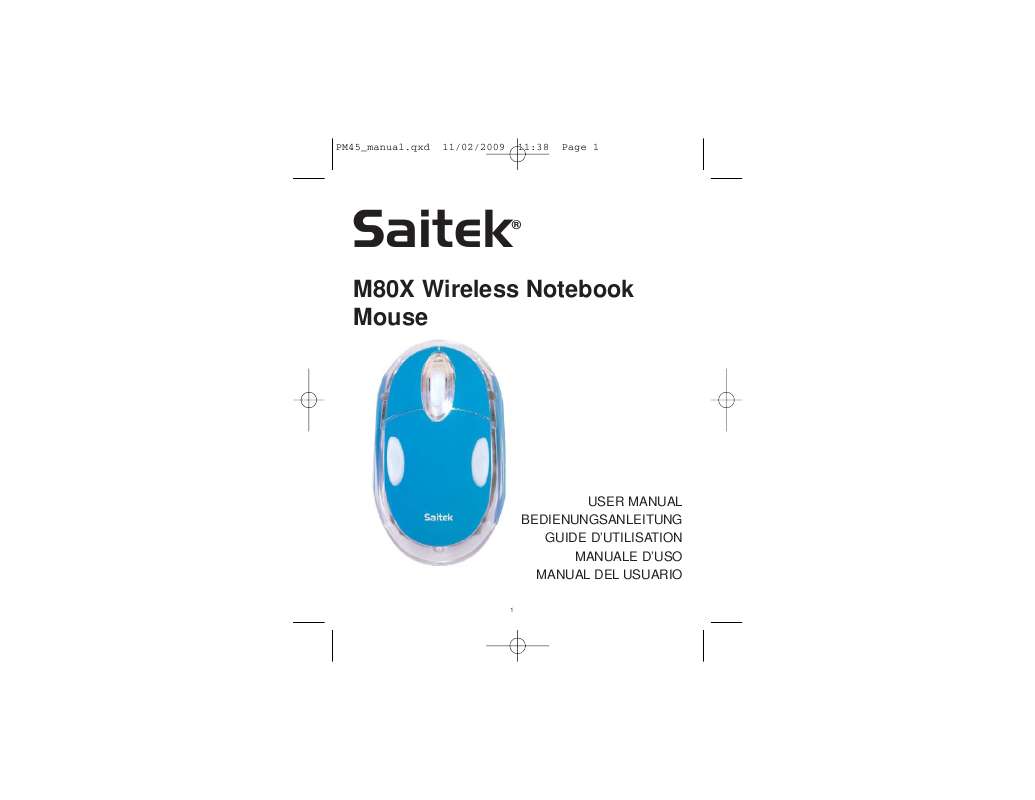 Guide utilisation SAITEK M80X WIRELESS MOUSE  de la marque SAITEK