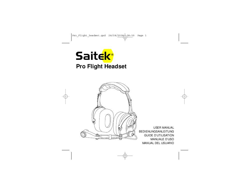 Guide utilisation SAITEK PRO FLIGHT HEADSET  de la marque SAITEK