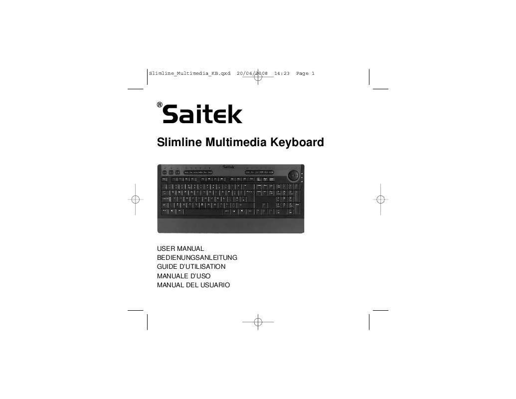 Guide utilisation SAITEK SLIMLINE MULTI-MEDIA KEYBOARD  de la marque SAITEK