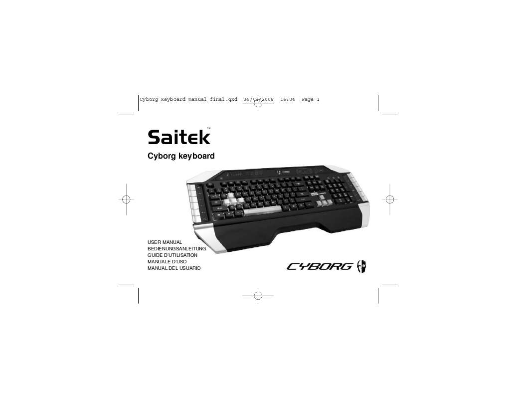 Guide utilisation SAITEK CYBORG KEYBOARD  de la marque SAITEK