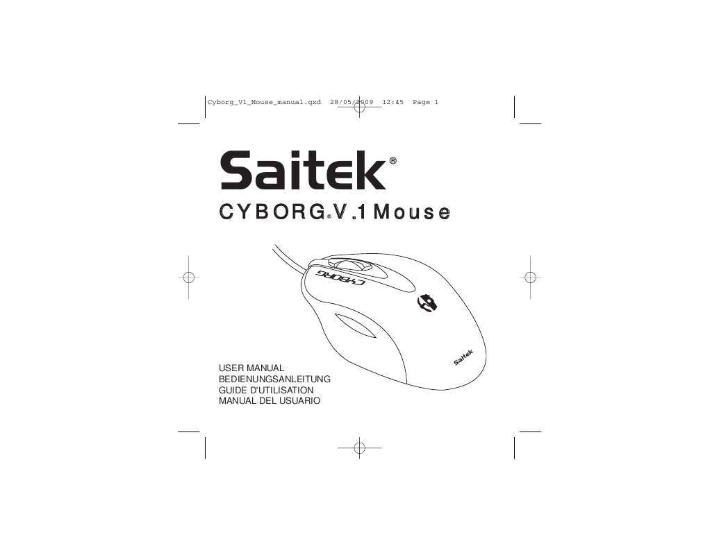 Guide utilisation SAITEK CYBORG V.1 MOUSE  de la marque SAITEK
