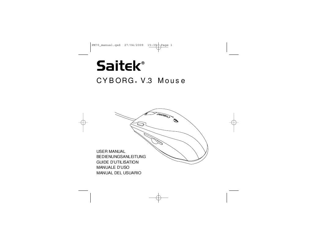 Guide utilisation SAITEK CYBORG V.3 MOUSE  de la marque SAITEK