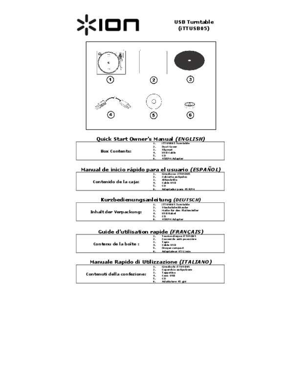 Guide utilisation ION ITT- USB 05  de la marque ION