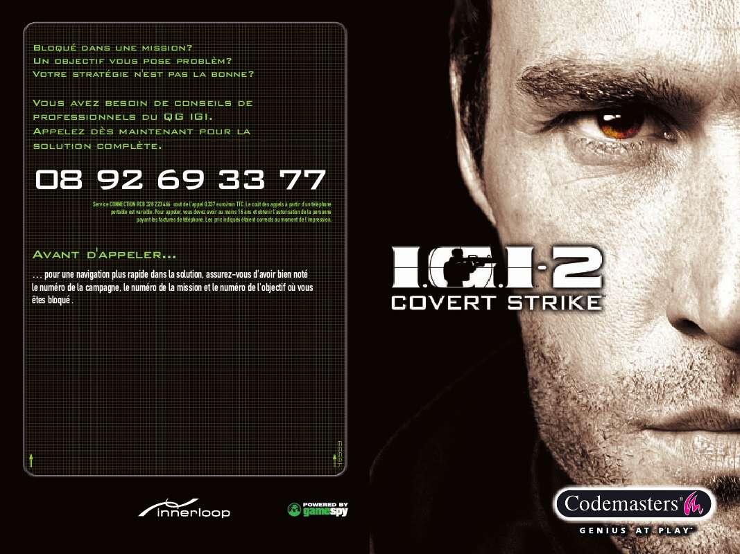 Guide utilisation GAMES PC I.G.I. 2-COVERT STRIKE  de la marque GAMES PC