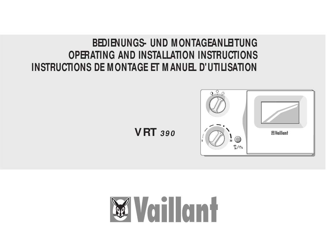 Guide utilisation  VAILLANT VRT 390  de la marque VAILLANT