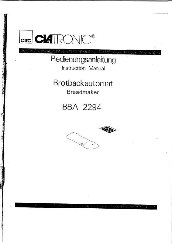 Guide utilisation  CLATRONIC BBA 2294  de la marque CLATRONIC