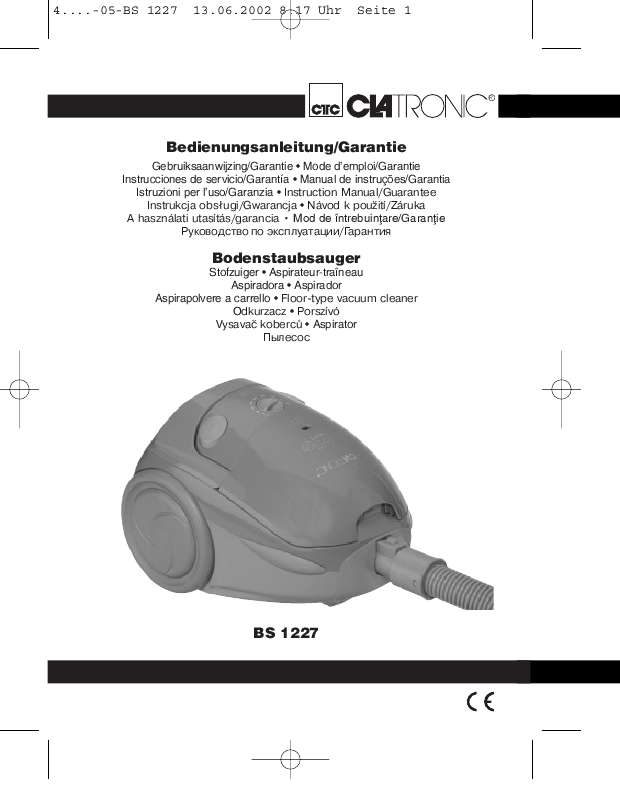 Guide utilisation  CLATRONIC BS 1227  de la marque CLATRONIC