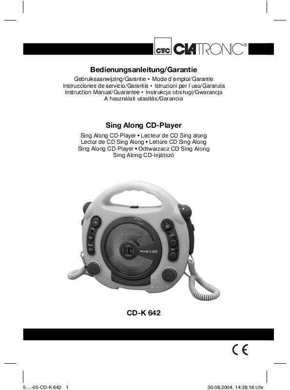 Guide utilisation  CLATRONIC CDK 642  de la marque CLATRONIC