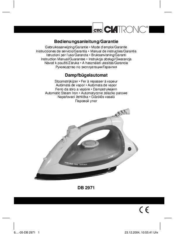 Guide utilisation CLATRONIC DB 2971  de la marque CLATRONIC