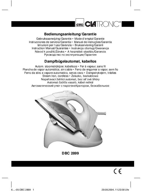 Guide utilisation CLATRONIC DBC 2899  de la marque CLATRONIC