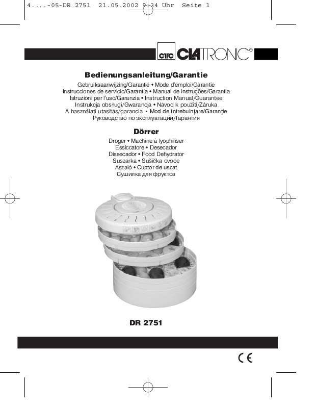 Guide utilisation  CLATRONIC DR 2751  de la marque CLATRONIC