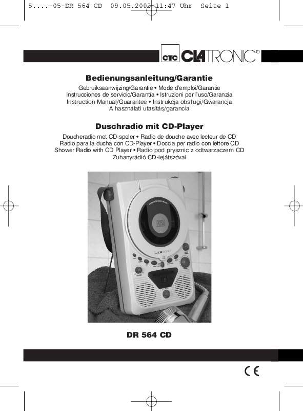 Guide utilisation  CLATRONIC DR 564 CD  de la marque CLATRONIC