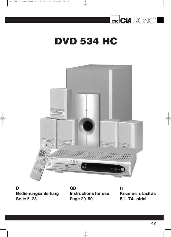Guide utilisation  CLATRONIC DVD 534 HC  de la marque CLATRONIC