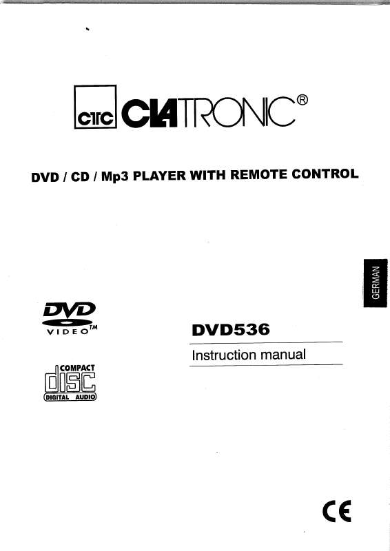 Guide utilisation  CLATRONIC DVD 536  de la marque CLATRONIC
