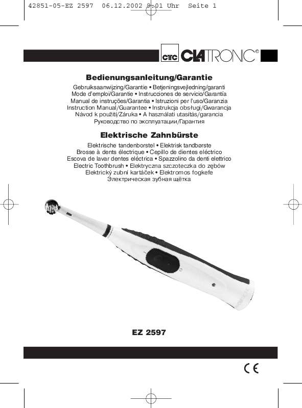Guide utilisation  CLATRONIC EZ 2597  de la marque CLATRONIC