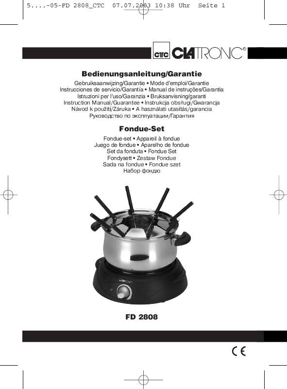 Guide utilisation  CLATRONIC FD 2808  de la marque CLATRONIC
