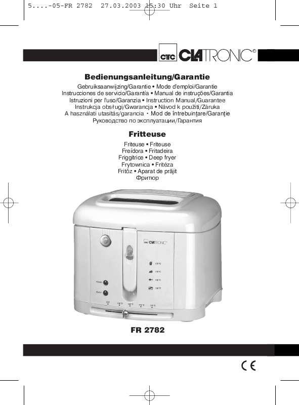 Guide utilisation  CLATRONIC FR 2782  de la marque CLATRONIC