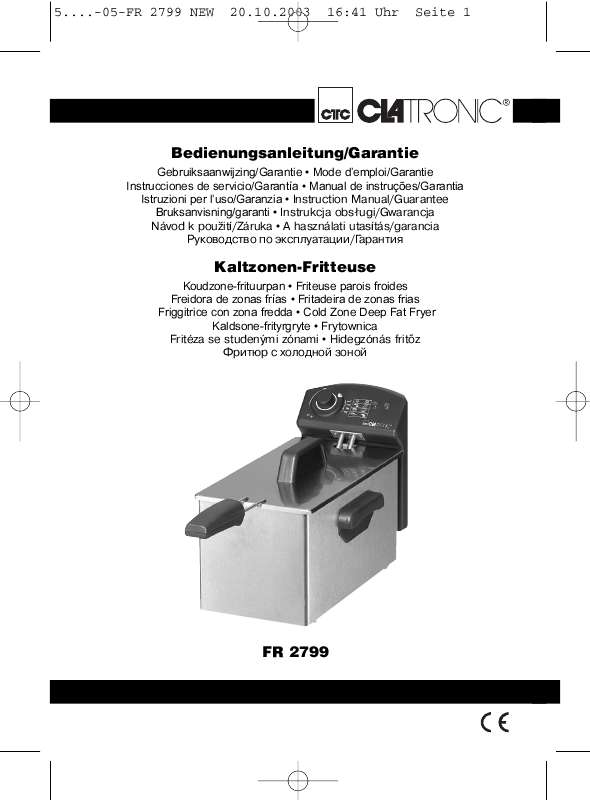 Guide utilisation  CLATRONIC FR 2799  de la marque CLATRONIC