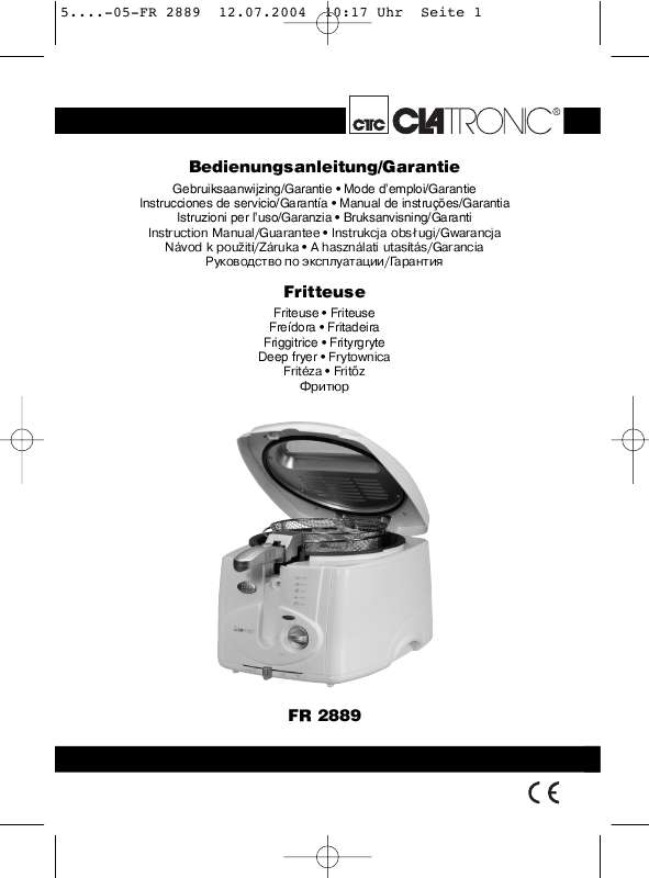 Guide utilisation  CLATRONIC FR 2889  de la marque CLATRONIC