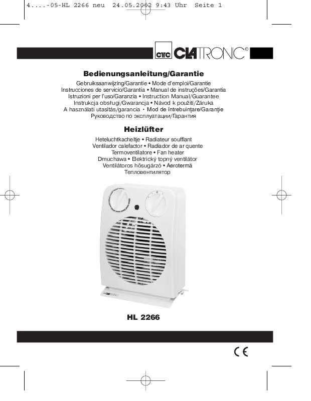 Guide utilisation  CLATRONIC HL 2266  de la marque CLATRONIC