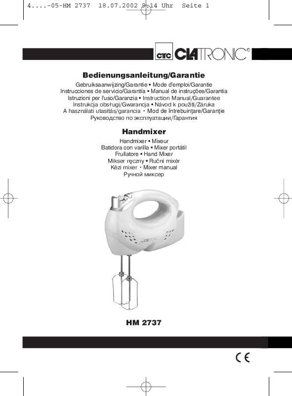 Guide utilisation  CLATRONIC HM 2737  de la marque CLATRONIC