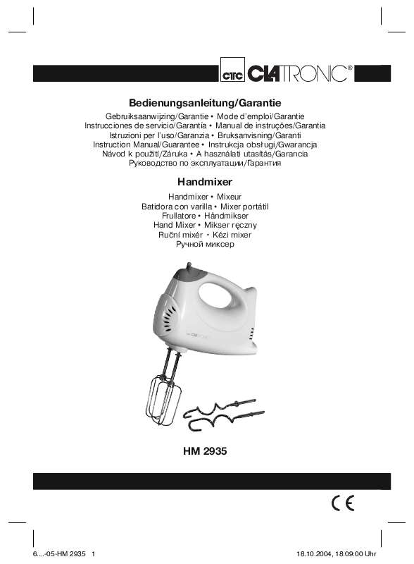 Guide utilisation  CLATRONIC HM 2935  de la marque CLATRONIC