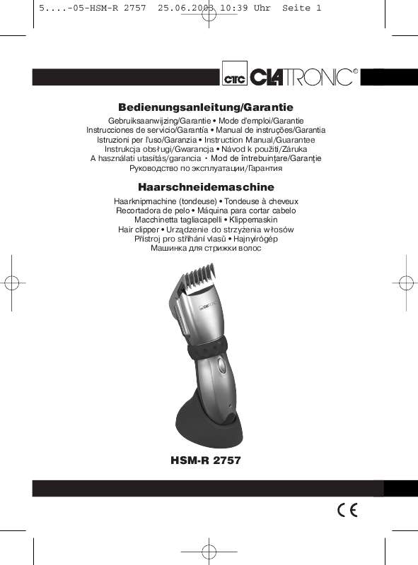Guide utilisation  CLATRONIC HSMR 2757  de la marque CLATRONIC