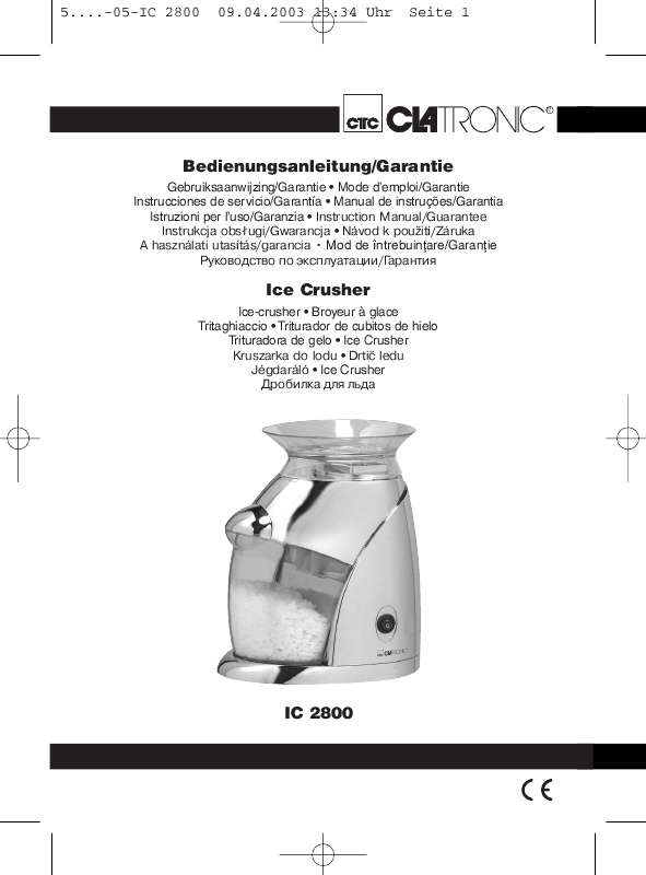 Guide utilisation  CLATRONIC IC 2800  de la marque CLATRONIC