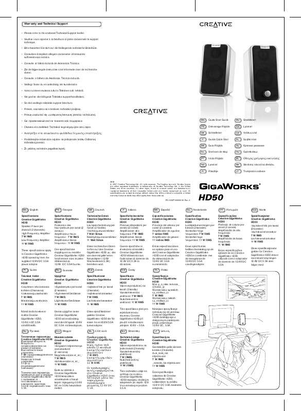 Guide utilisation  CREATIVE GIGAWORKS HD50  de la marque CREATIVE