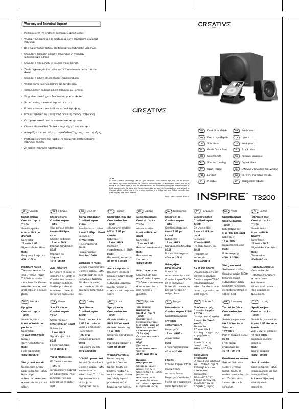 Guide utilisation  CREATIVE INSPIRE T3200  de la marque CREATIVE