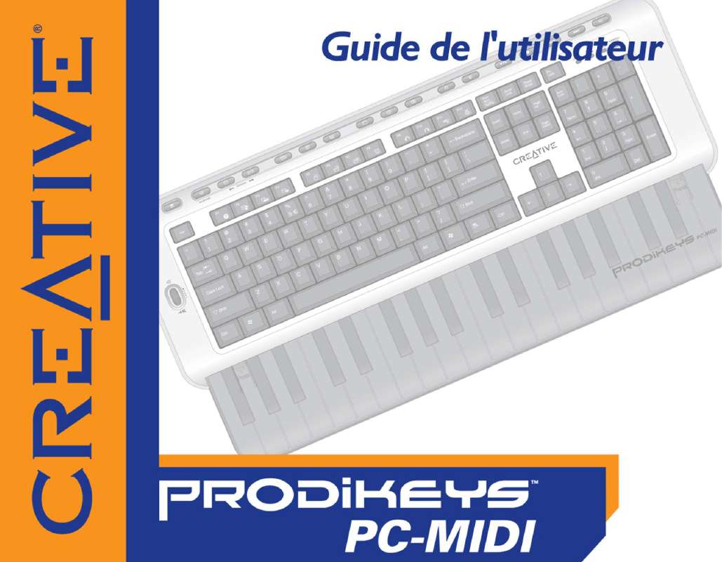 Guide utilisation CREATIVE PRODIKEYS PC-MIDI  de la marque CREATIVE
