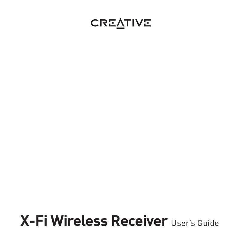 Guide utilisation CREATIVE X-FI WIRELESS RECEIVER  de la marque CREATIVE