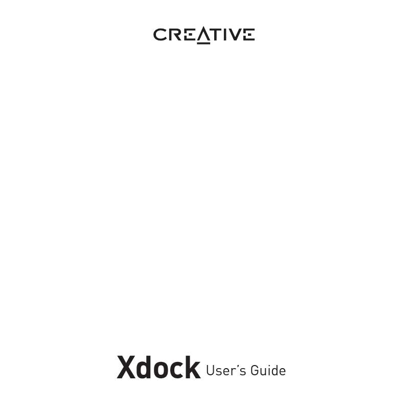 Guide utilisation CREATIVE XDOCK  de la marque CREATIVE