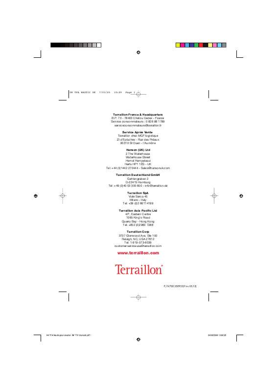 Guide utilisation  TERRAILLON TFX INFINY  de la marque TERRAILLON