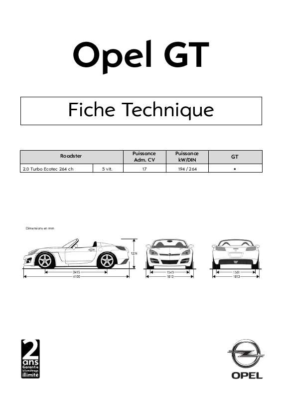 Guide utilisation OPEL GT  de la marque OPEL