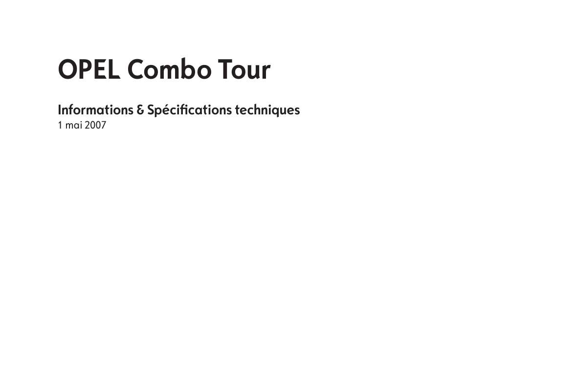 Guide utilisation OPEL COMBO TOUR  de la marque OPEL