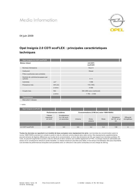Guide utilisation OPEL INSIGNIA 2.0 CDTI ECOFLEX  de la marque OPEL