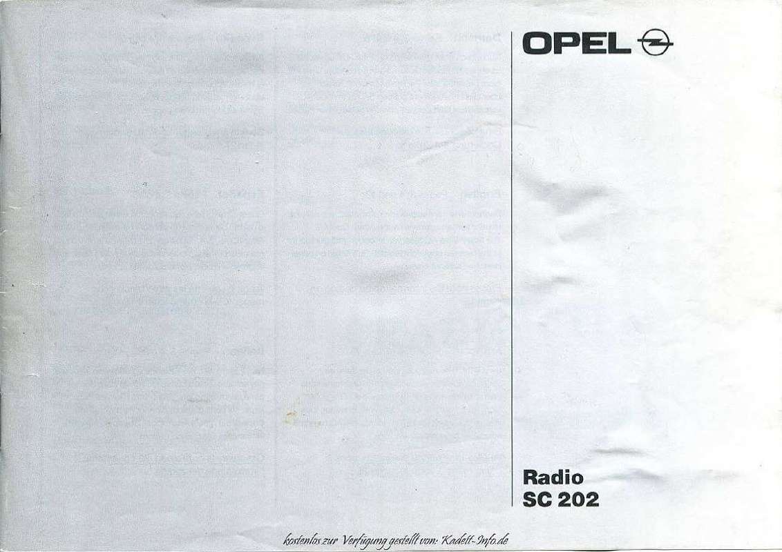 Guide utilisation OPEL SC 202  de la marque OPEL