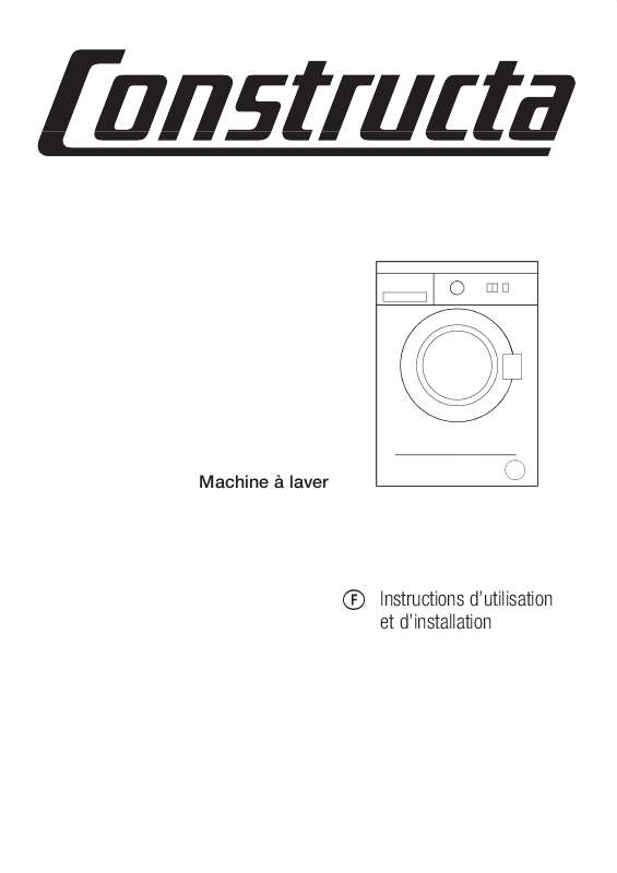 Guide utilisation  CONSTRUCTA CWF12A10FG  de la marque CONSTRUCTA