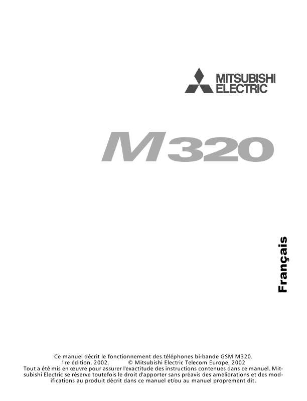 Guide utilisation MITSUBISHI M320  de la marque MITSUBISHI