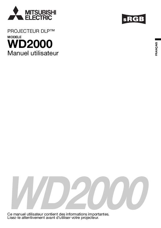 Guide utilisation MITSUBISHI WD2000  de la marque MITSUBISHI