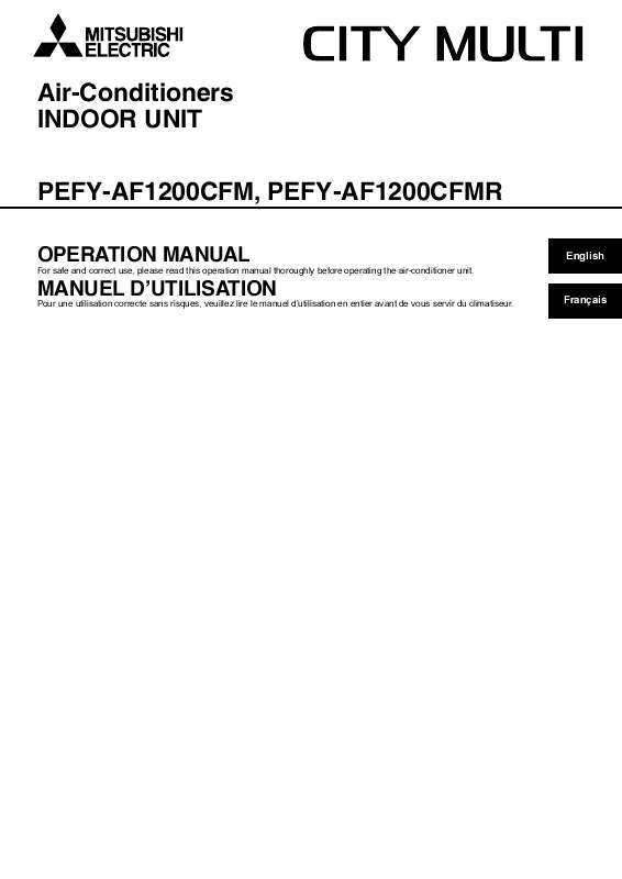 Guide utilisation MITSUBISHI PEFY-AF1200CFMR  de la marque MITSUBISHI
