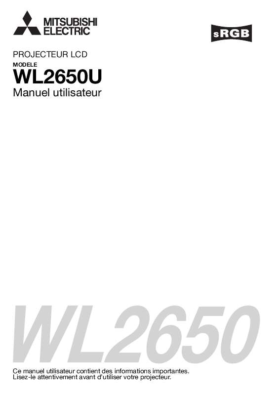 Guide utilisation MITSUBISHI WL2650U  de la marque MITSUBISHI