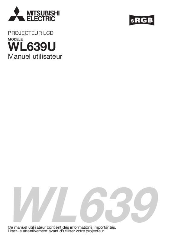 Guide utilisation MITSUBISHI WL639U  de la marque MITSUBISHI