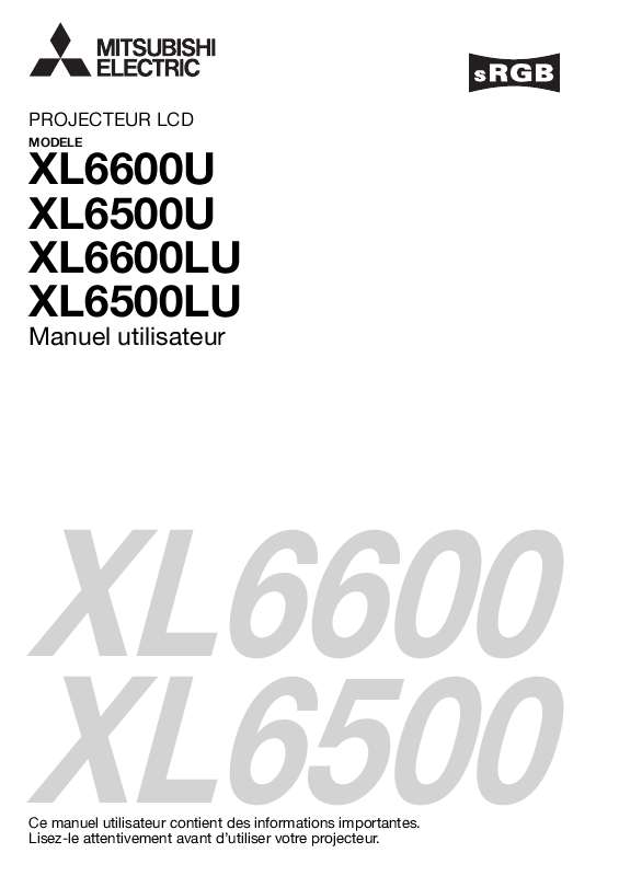 Guide utilisation MITSUBISHI XL6500  de la marque MITSUBISHI