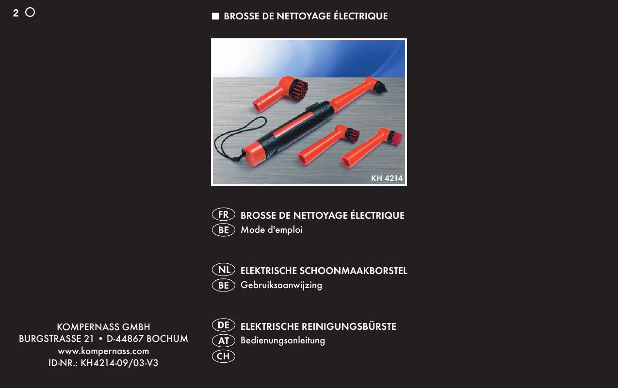 Guide utilisation  TRONIC KH 4214 ELECTRIC CLEANING BRUSH  de la marque TRONIC