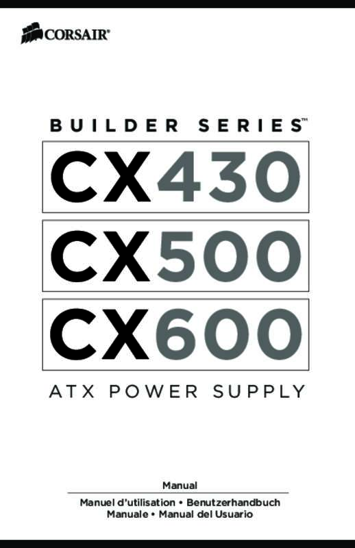 Guide utilisation CORSAIR CX600 V2 80PLUS  de la marque CORSAIR